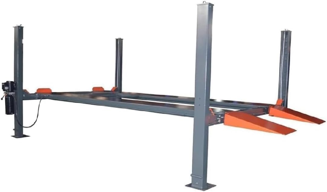 KT-4H110 11,000 Lbs 3.0HP 110V 4 Post Car Lift Heavy Duty Four Post Parking Storage Service Car Lift，84.5” Max Height Extra Tall Extra Wide Hydraulic System