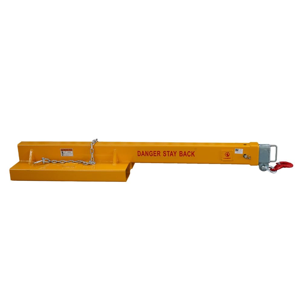 Forklift Short Jib Boom Crane Attachment, 9900 lb Capacity Mobile Lifting Hoist, Compact Slip-On Design for Pallet Forks