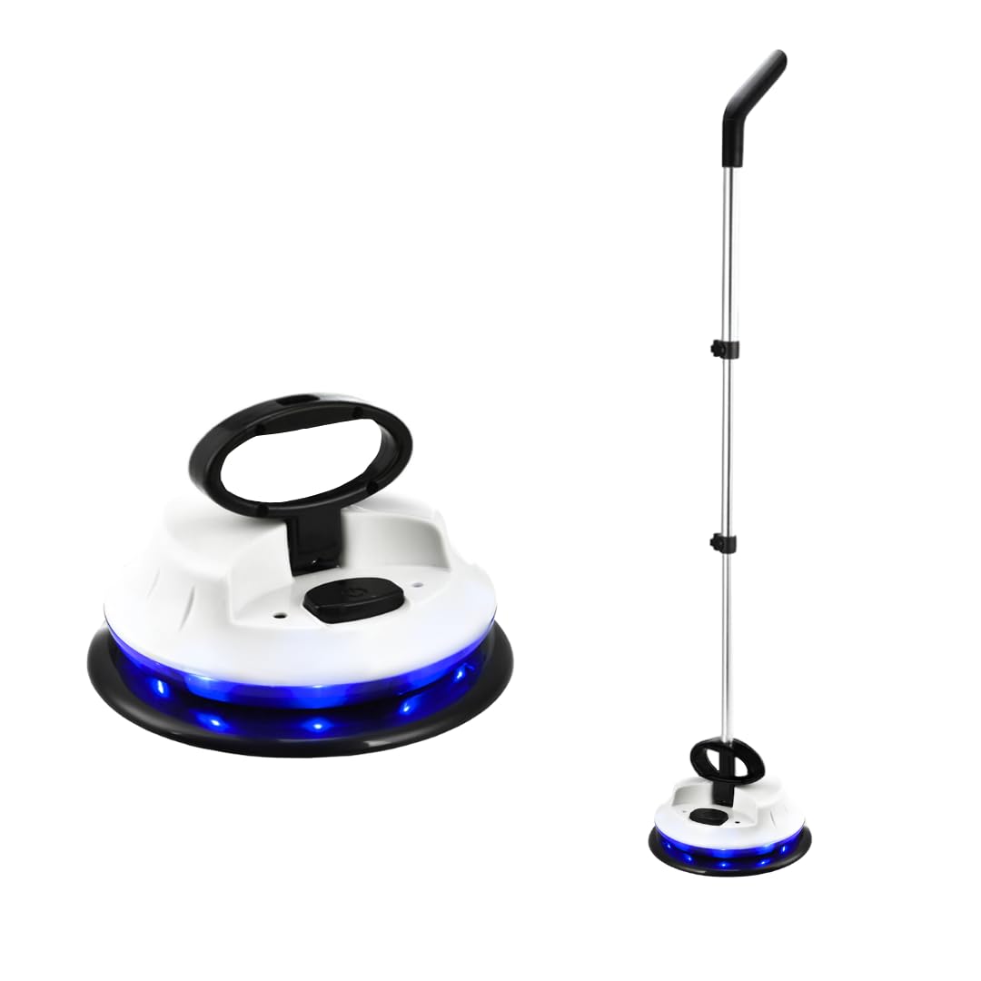 Electric Spin Mop, Duster, and Polisher, LED Lights, Ewbank Nifftee Floor and Surface Cleaner, 37 in., 150RPM, 2 lb., White