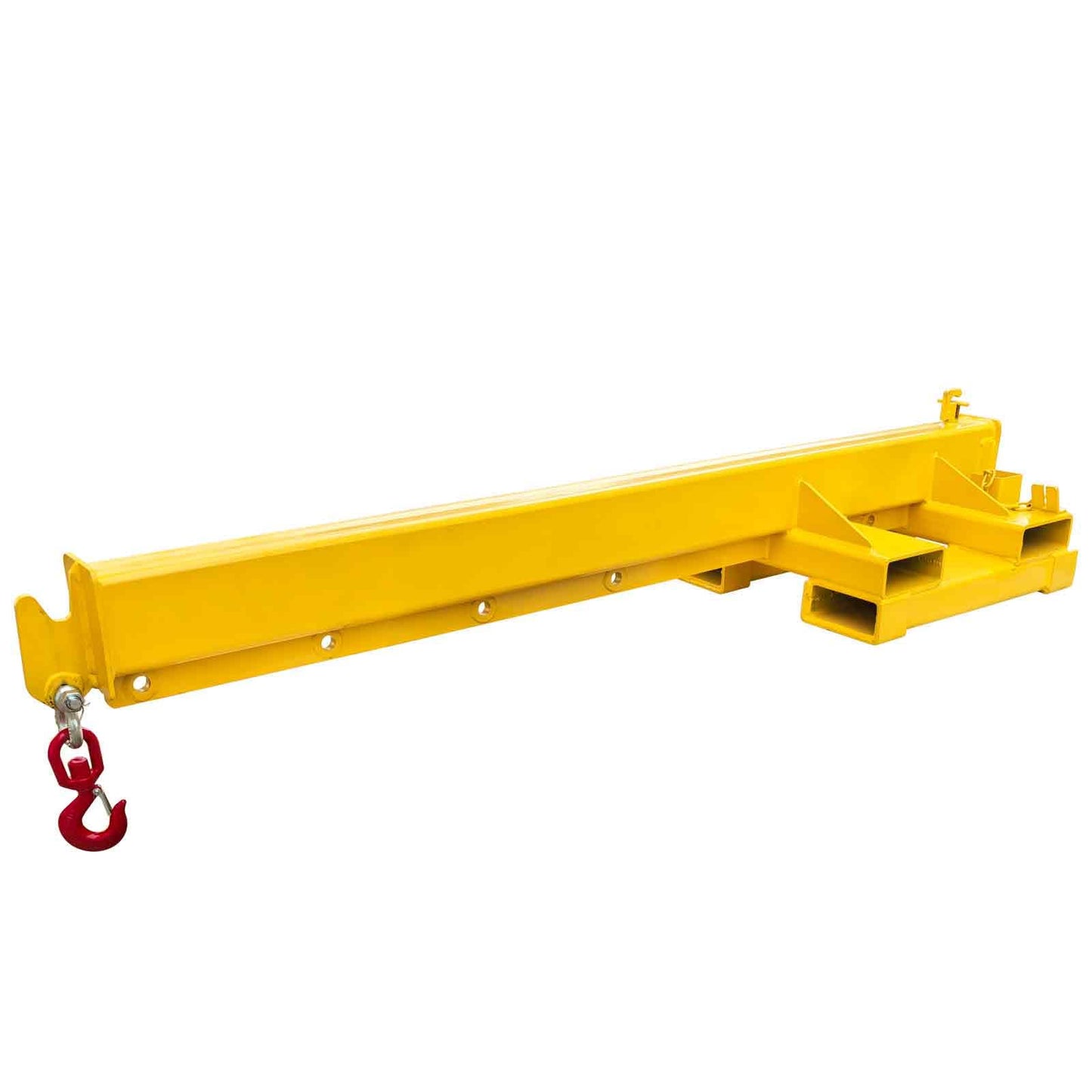 BEILOCKERY Forklift Jib Crane 6600lbs/3 Ton Capacity, Telescopic Boom with Transverse & Longitudinal Direction, Adjustable Mobile Hoist with Truss Boom & 2 Hooks, Max Reach 145.2 Inches