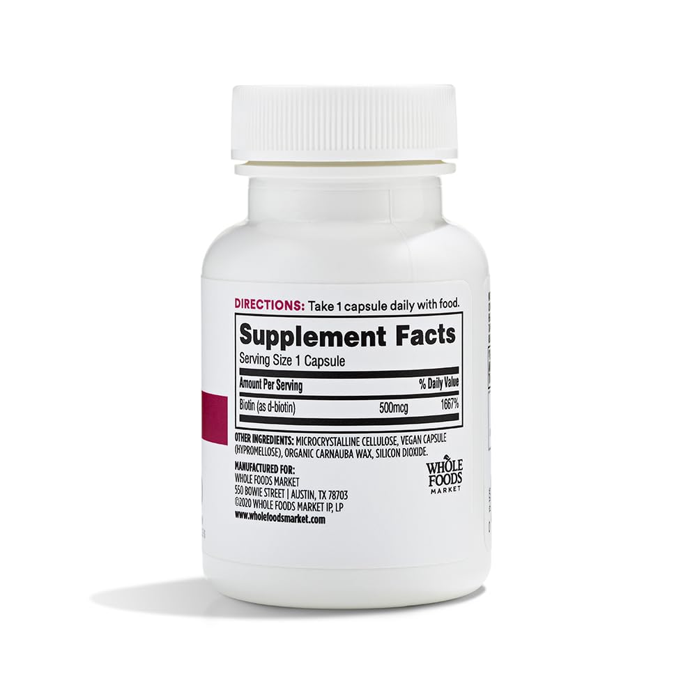 365 by Whole Foods Market, Biotin Vegetarian Capsules, 500 MCG, 60 CT