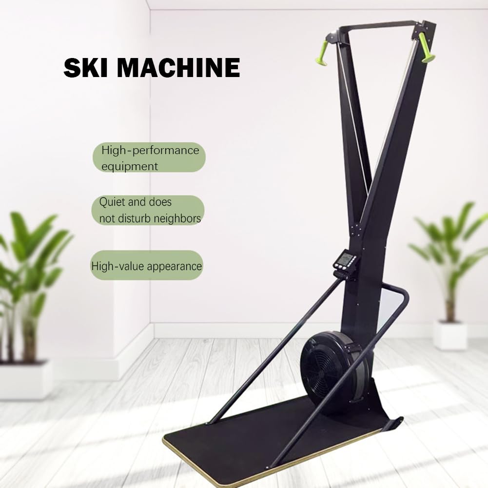 UPWONEA Wind Resistance Ski Machine, Indoor Simulated Ski Machine, Aerobic Home Ski Machine, 10-Speed Resistance Adjustment, High-Strength Paddle Rope