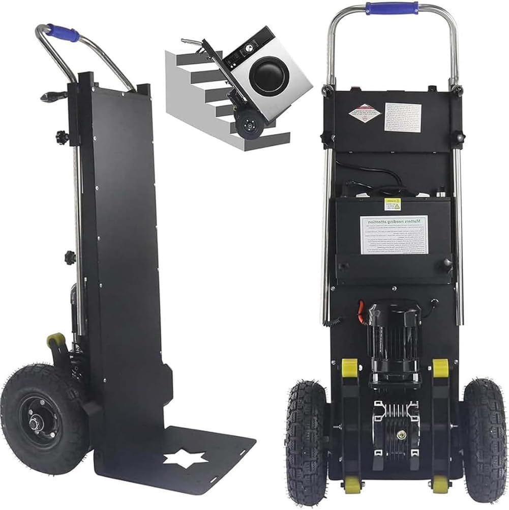 Electric Stair Climber Heavy Object Sack Truck Removable Battery Load Capacity for Straight Curved Stairs Effortless Heavy Load Transport Electric Stair Climbing (B)