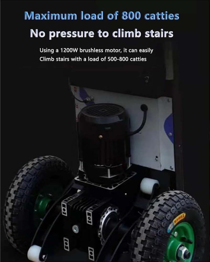 Electric Stair Climber Heavy Object Sack Truck Removable Battery Load Capacity for Straight Curved Stairs Effortless Heavy Load Transport Electric Stair Climbing (C)