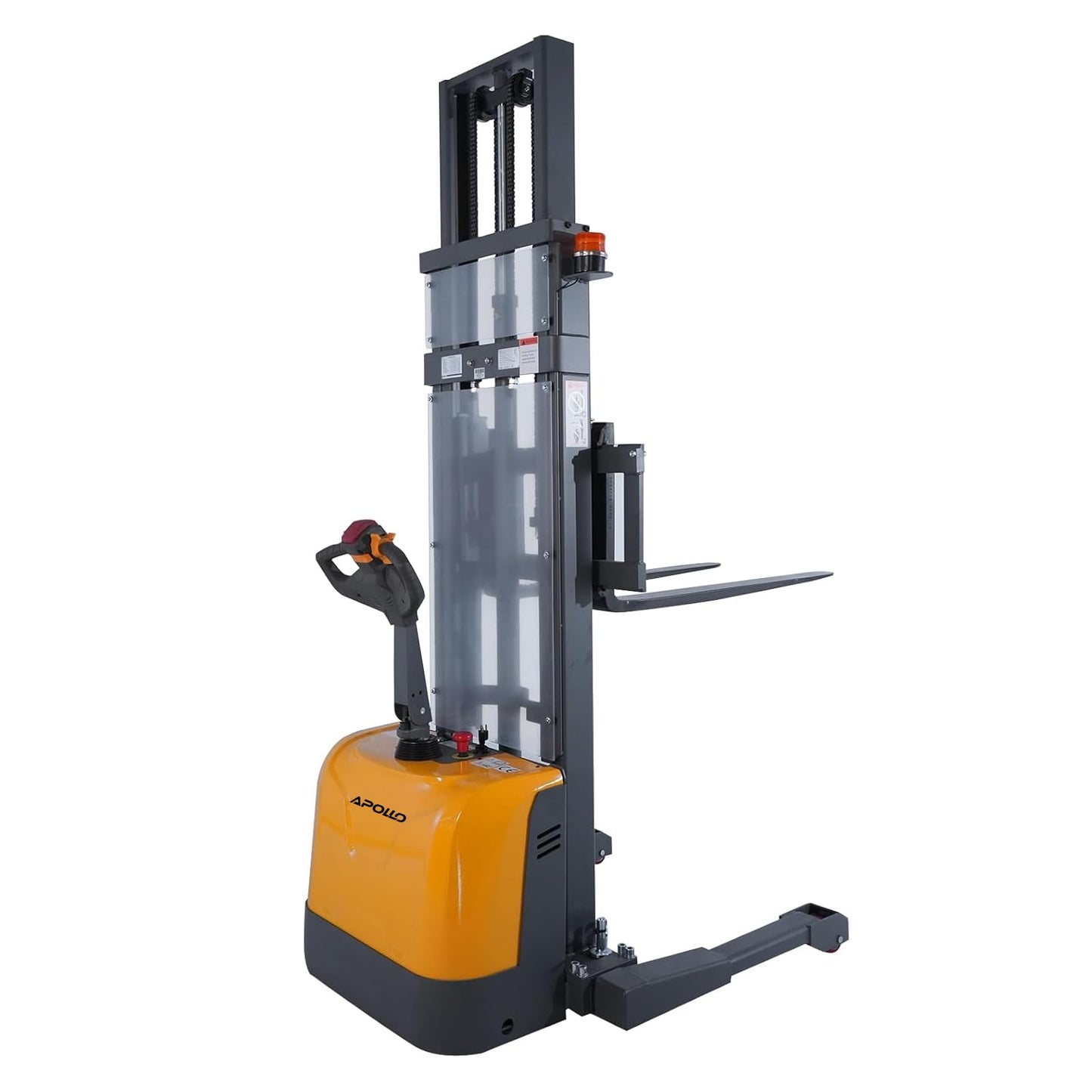 APOLLOLIFT Full Electric Stacker, Straddle Legs Pallet Stackers 98" Lifting, 3300lbs Material Lift Forklift for Warehouse with Adjustable Forks