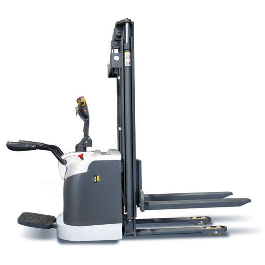 High Lift Electric Pallet Stacker, Manual and Mobile Hydraulic Stackers, Compact Stack Truck for Warehouse, Factory, Supermarket, Logistics, and Small Space Material Handling