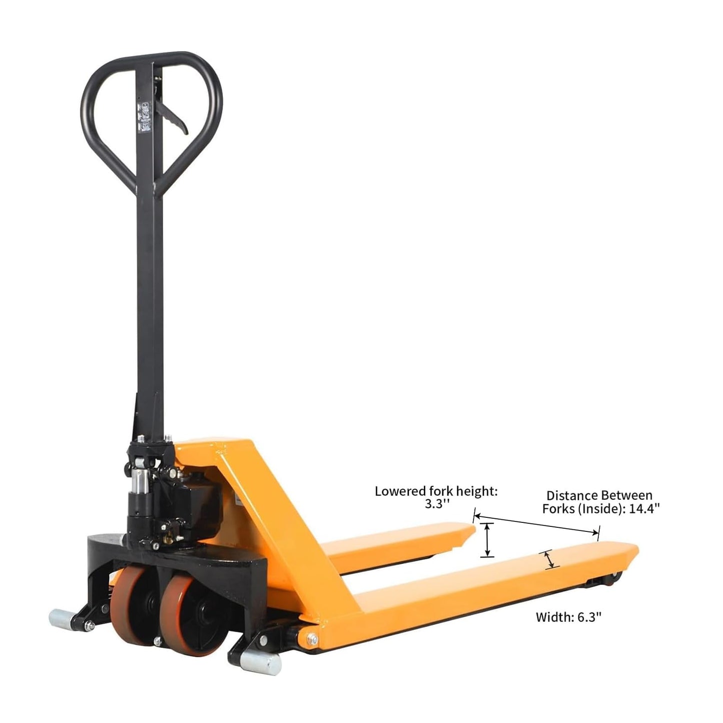 APOLLOLIFT Manual Pallet Jack, Scissor Pallet Trucks, Pallet Lift 2200lbs Capacity 45" Lx27 W Fork 3.3" Lowered 31.5" Raised Height, Suitable for Open Bottom Pallets