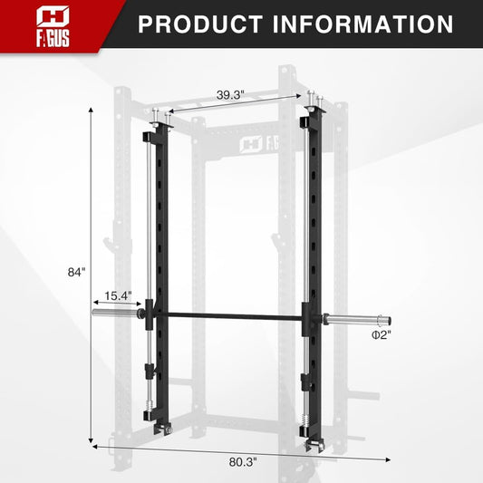 FAGUS H Black Smithe Machine Attachment for 3"x3" Power Cage Squat Rack, 2400lbs Multi-Functional Power Rack, Commercial Weight Lifting Gym Cage for Home Gym Free Weight with Attachment Set