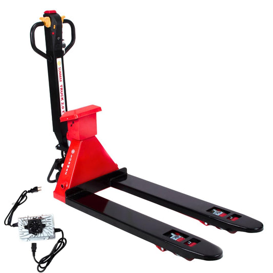 Full-Electric Pallet Jack Truck with Built-in Scale, 4400 lbs Capacity, 48" x 27" Fork Size, Electric Brake