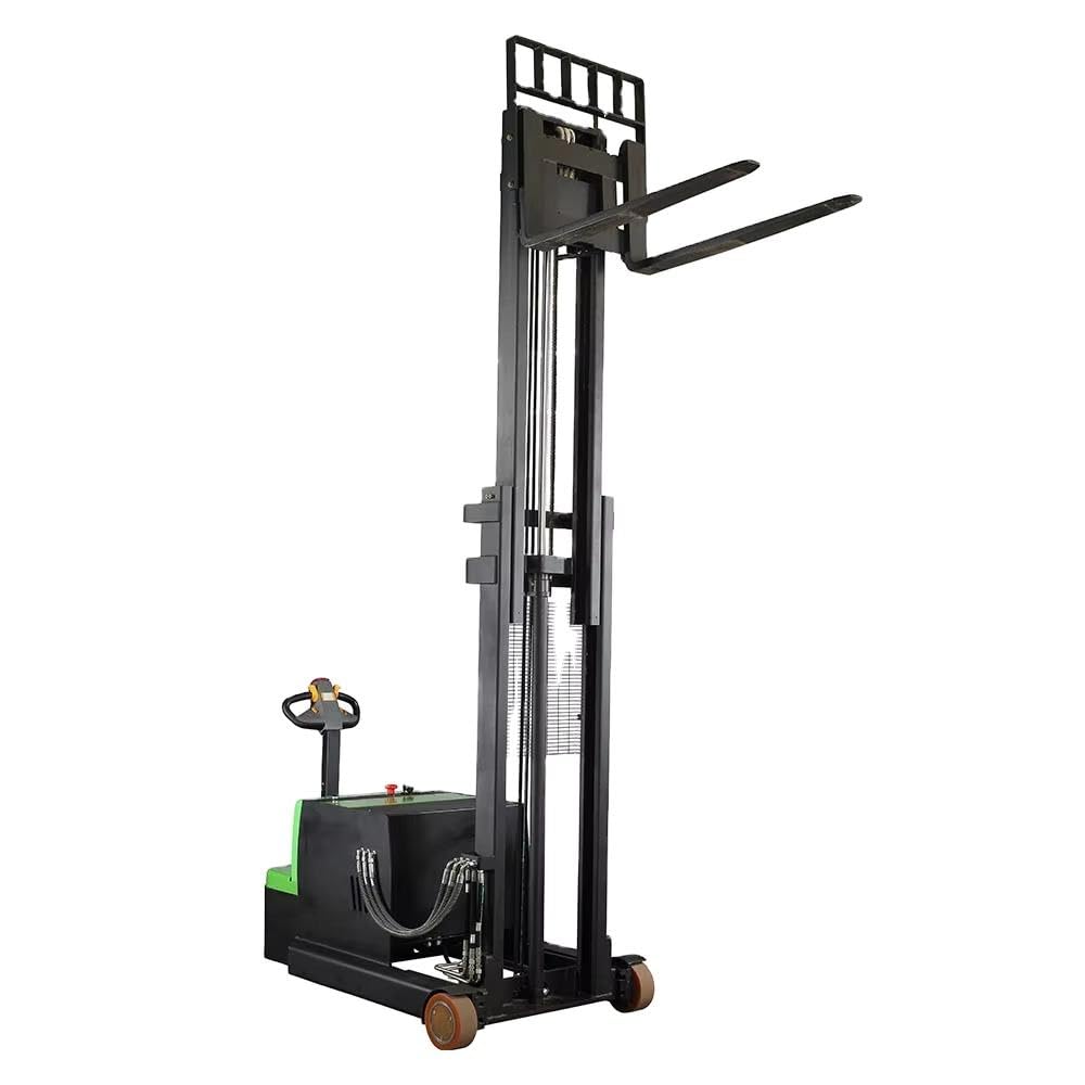 Electric Pallet Lifting Moving Equipment, Battery Powered Forklift Stacker Truck, Walk Behind Hydraulic Stacking Machine, Warehouse Handling Equipment, Material Handling System