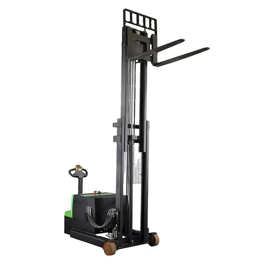 Electric Pallet Lifting Moving Equipment, Battery Powered Forklift Stacker Truck, Walk Behind Hydraulic Stacking Machine, Warehouse Handling Equipment, Material Handling System