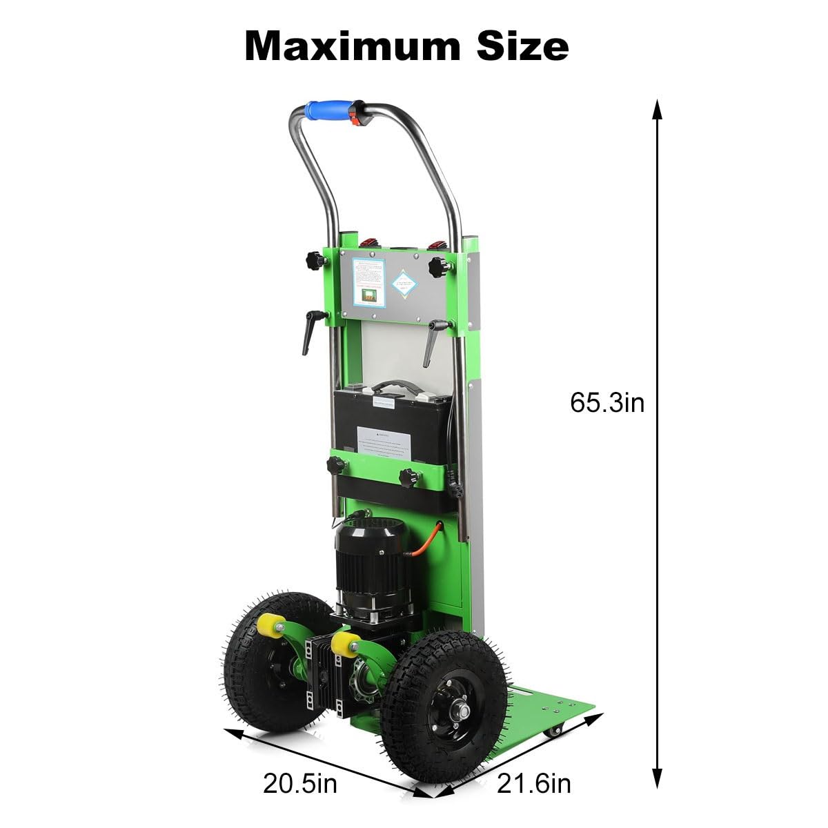 WMWZPYH Powered Stair Climbing Hand Trucks with Telescopic Handle, Electric Stair Climbing Dolly, Easily Handles Heavy Duty Loads Up and Down Stairs Heavy Duty Stair Climber Cart(Green)