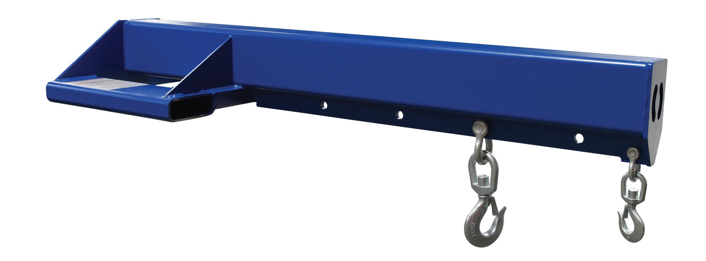 Vestil LM-EBNT-8-36 Steel Economy Non Telescoping Lift Boom 36 In Fork Pocket Center 8,000 Lb. Capacity Blue and Yellow