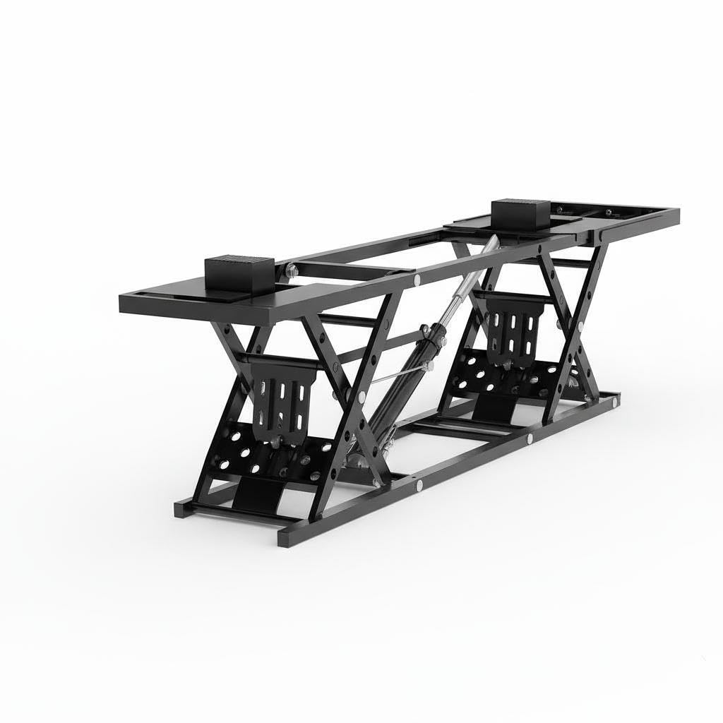 Portable Car Lift 5000 LBS, Heavy-Duty Carbon Steel Auto Lift Jack for Garage & Shop, Adjustable Height 5.67 in-26.8 in, with Extension Plates & Safety Locks, Fits Trucks, SUVs, Sedans