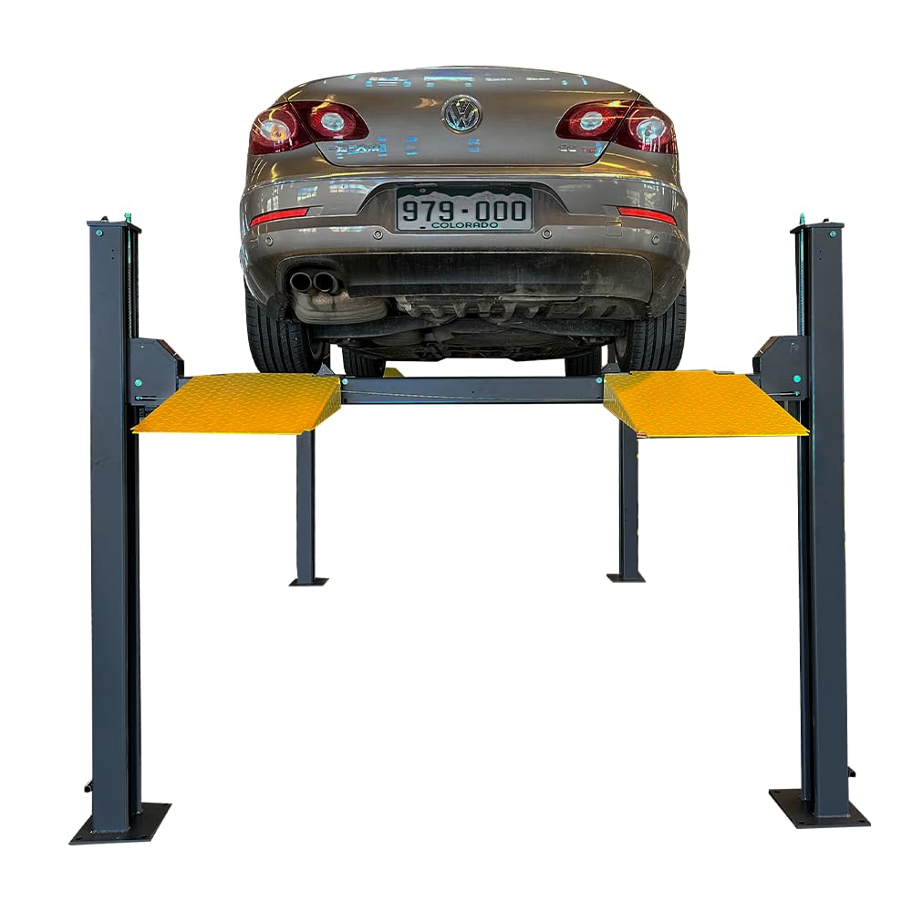 ‎KT-4H850 3.0HP Four Post Lift Car Truck Parking Hoist with Casters 8500Lbs Lifting Capacity Portable Storage Service Home Parking Lift