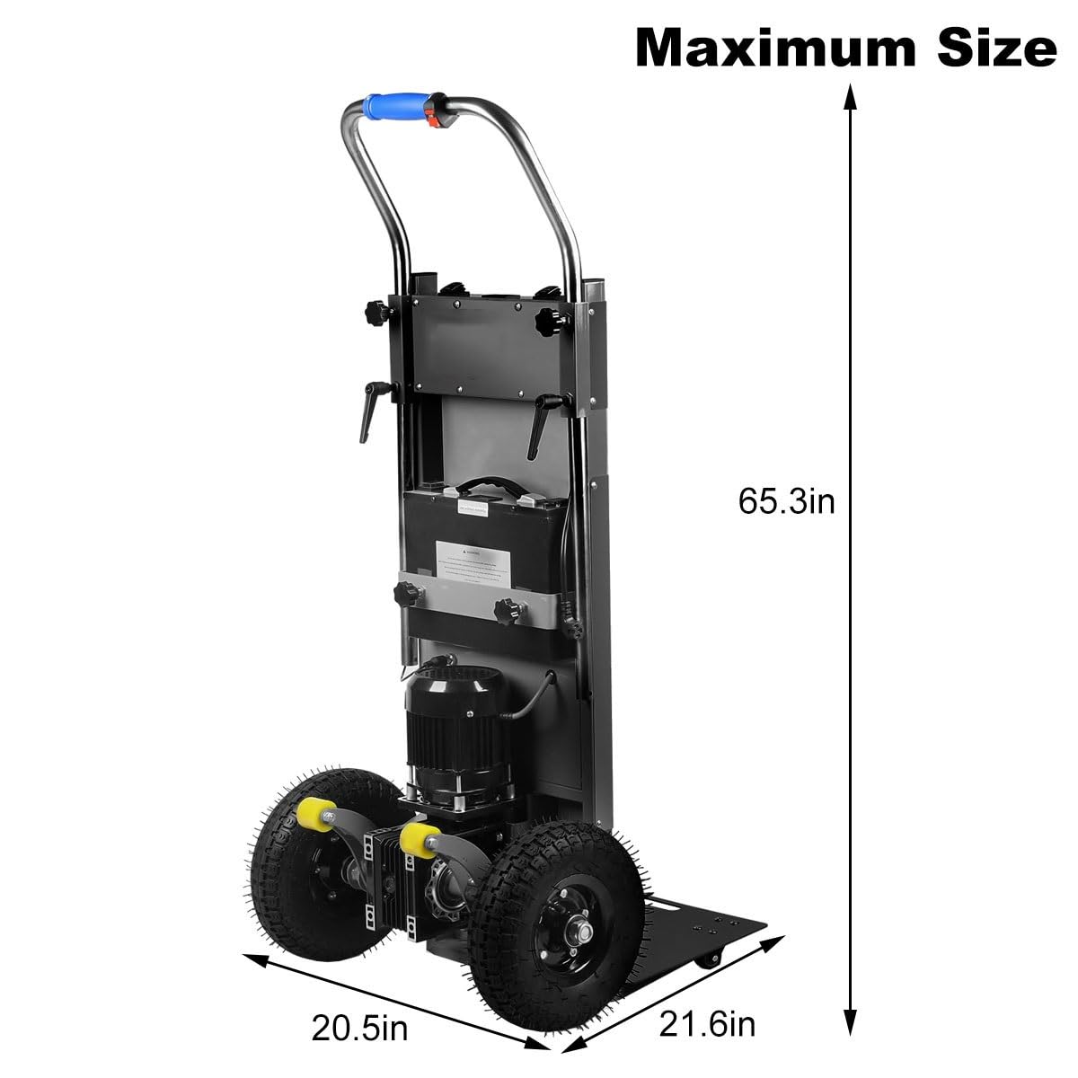 WMWZPYH Powered Stair Climbing Hand Trucks with Telescopic Handle, Electric Stair Climbing Dolly, Easily Handles Heavy Duty Loads Up and Down Stairs Heavy Duty Stair Climber Cart(Black)