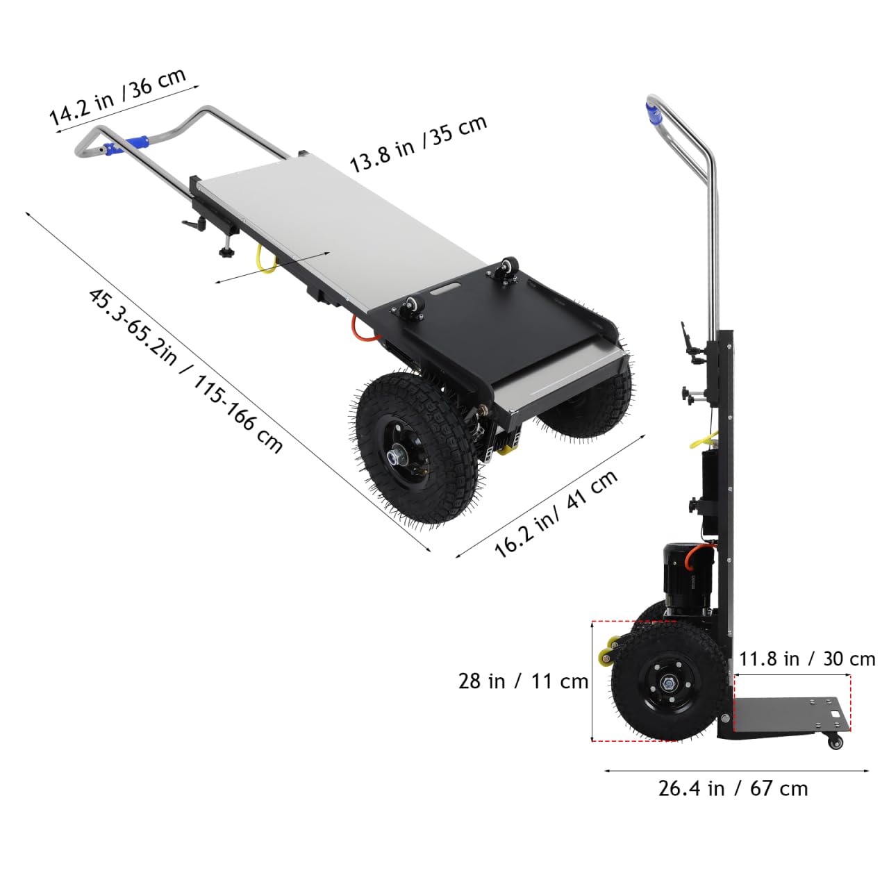 Electric Stair Climber Hand Truck, 900 lbs Heavy Duty Power Dolly for Stairs, 1200W Motorized Stair Climbing Cart with 2-Speed Control, Foldable Furniture Mover for Appliances, Safes & Warehouse Use