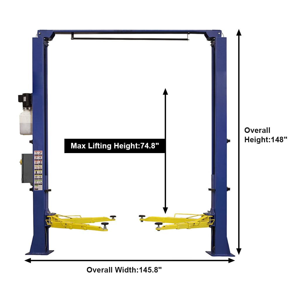 HPDMC Car Lift 9,000lbs 2 Post Auto Lift Overhead Auto Truck Hoist for Home Garage, 110V