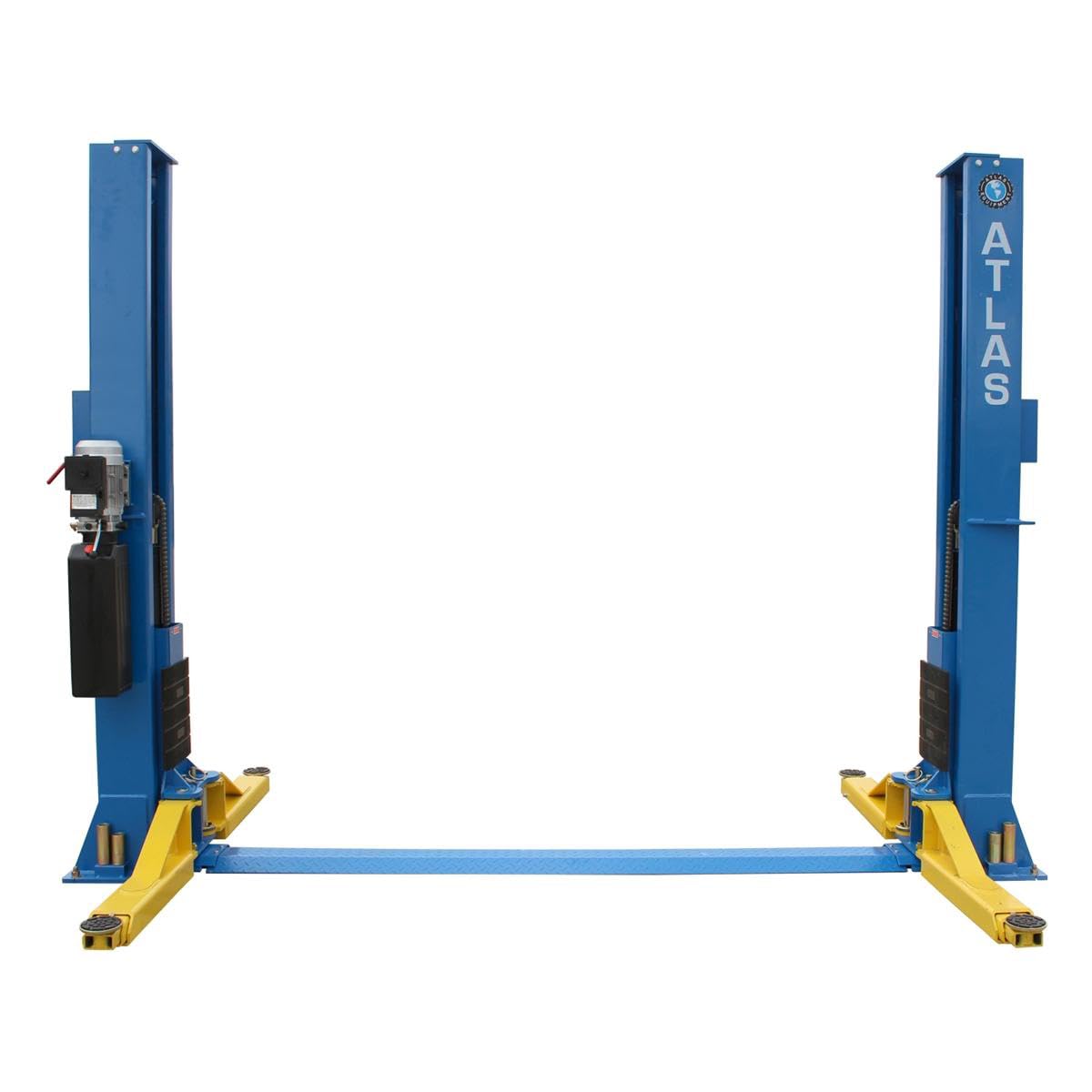 Atlas Automotive Equipment BP12000X 2-Post Commercial Grade Vehicle Lift, Baseplate, Open-top Style, 10’4” Minimum Ceiling Height, 12,000lb Capacity, 3-Stage Symmetric Arms, For Low Ceiling Garage Use