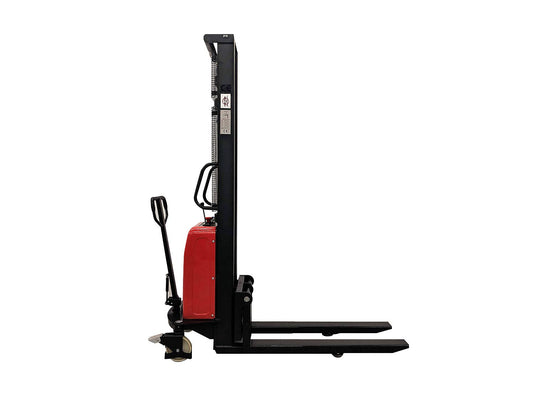 Hoc SPNT1035 Thin Leg Semi Electric Pallet Stacker 1000 kg 2204 lbs + 138 Inch Height Capacity + 3 Year Warranty