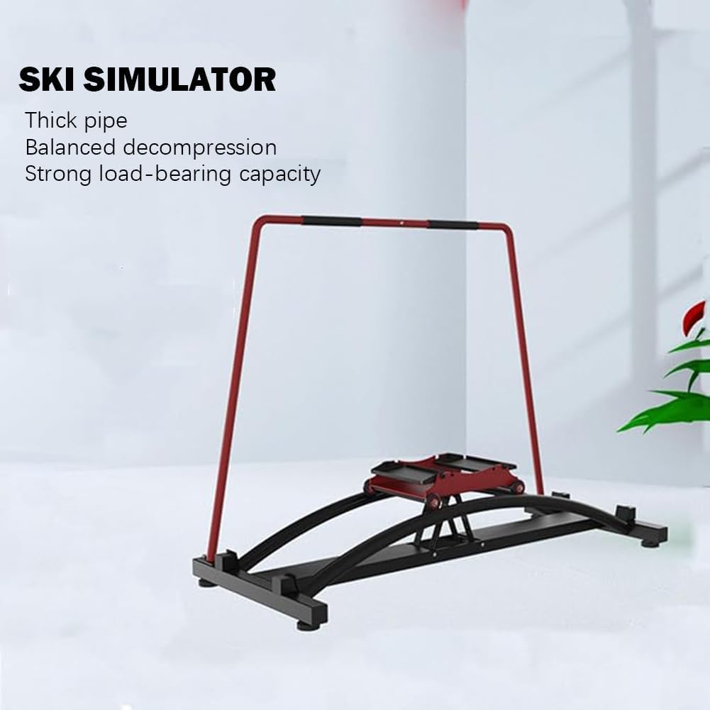 Ski Simulator Machine,Glutes Workout Equipment,Stair Steppers for Exercise at Home,Indoor Aerobic Fitness Equipment Waist Training (Red) (A )