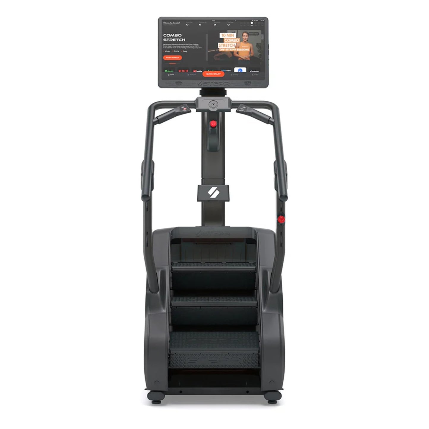 STEPR PRO+ Stair Master with 27" Touchscreen, Commercial Grade Stairmaster Machine for Home, 190 Steps/Min, Resistance Band Attachments, 400 lb Capacity