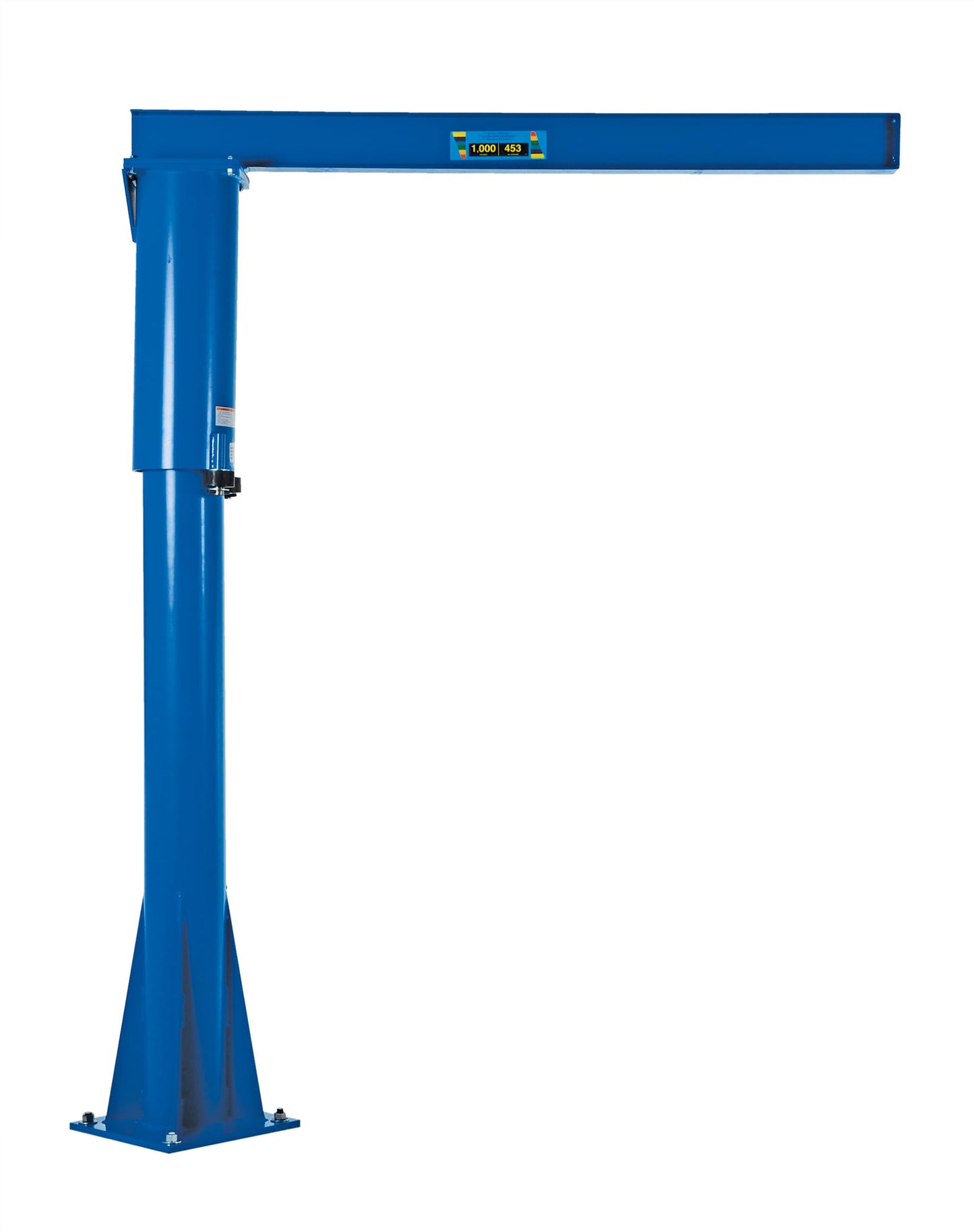 Vestil JIB-FM-10 Steel Floor Mounted Jib 80 in. I-Beam 1000 Lb. Capacity Blue