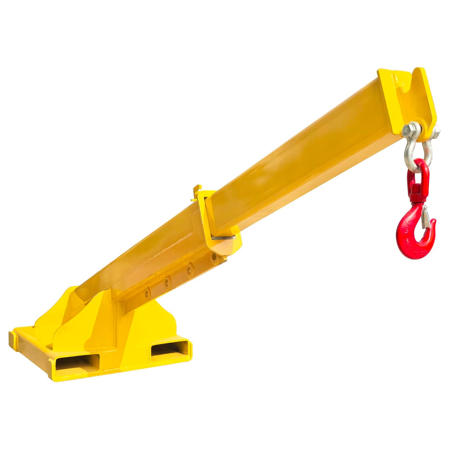 BEILOCKERY Adjustable Forklift Jib Boom Crane with Telescopic Arm, 8800 lbs Heavy Duty Mobile Crane, Includes Truss Hoist and Hook for Industrial Lifting and Towing, Max Reach 94.5 Inches