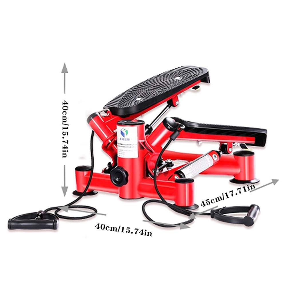 IIPOSAQQ Mini-Stepper Swing Stepper Mini Stepper Exercise Machine Legs Arms Thigh Toner Toning Machine Workout Training Fitness Stair Steps red