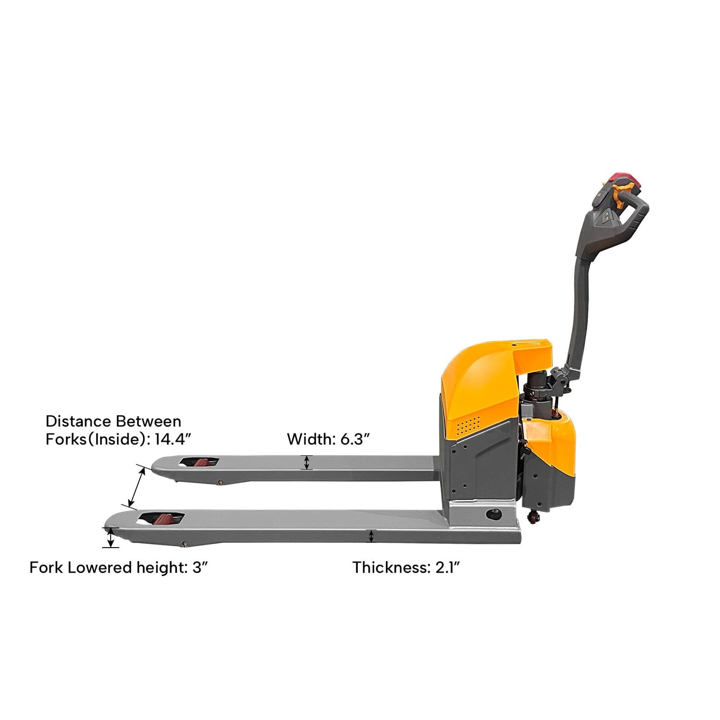 APOLLOLIFT Electric Pallet Jack, 3300 lbs Capacity, Pallet Truck 48" x 27" Forks, 24V/65AH Gel Battery, 3-5H Working Time with Built-in Charger, Compact Size for Material Handling