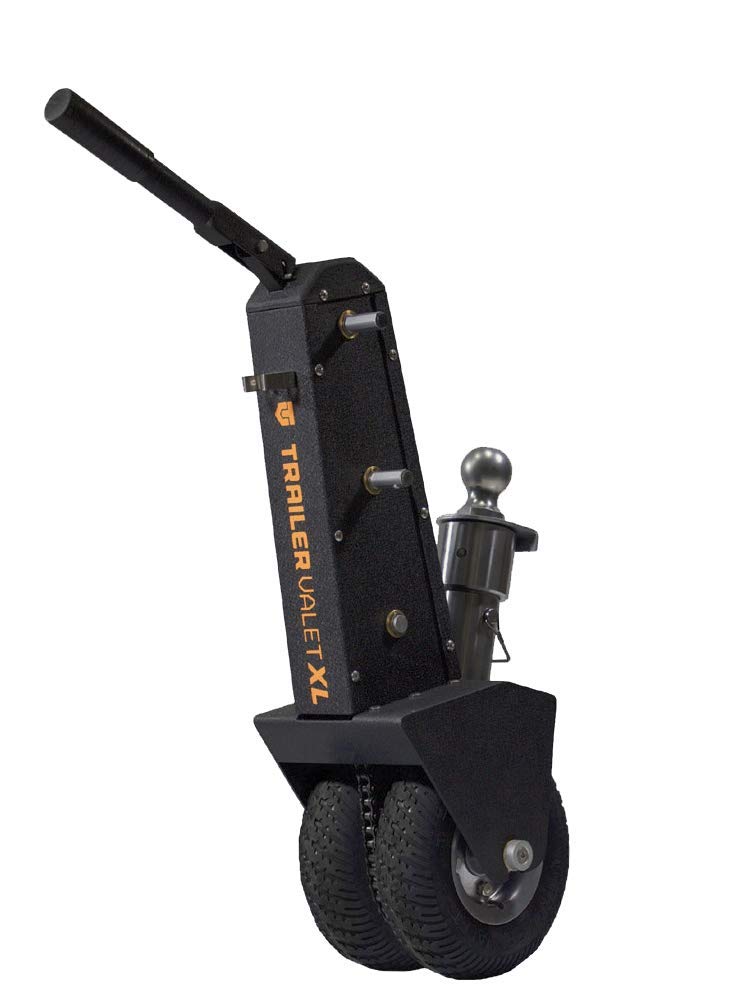 Trailer Valet XL Trailer Dolly with 2 Inch Ball – Drill-Powered or Manual Hand Crank Mover – 10,000 lbs Towing Capacity, 1,000 lbs Tongue Weight – Auto Brake, Never-Flat Tires, TVDA Included