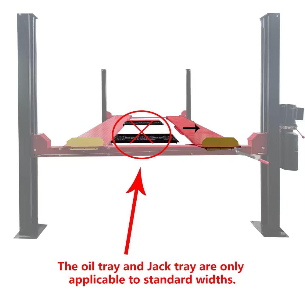 AUTOKATO KT-4H950 110V 3.0HP Four Post Lift Car Truck Parking Hoist Aluminum Plate with Casters and 9500Lbs Lifting Capacity，Max Lifting Height 84.5 Inch Extra Wide 113 Inch