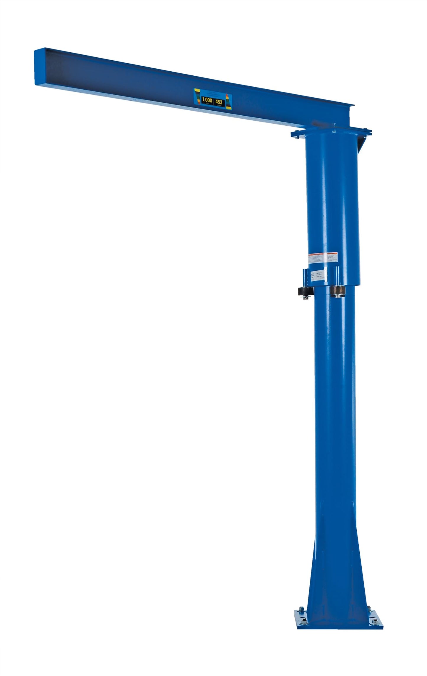 Vestil JIB-FM-10 Steel Floor Mounted Jib 80 in. I-Beam 1000 Lb. Capacity Blue