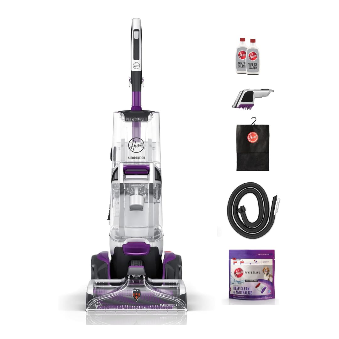 Hoover SmartWash Pet Automatic Carpet Cleaner Machine with Spot Chaser Wand, Deep Cleaning Carpet Shampooer Machine, Pair with a Hoover Cleaner Solution for a Bright, Refreshed Home