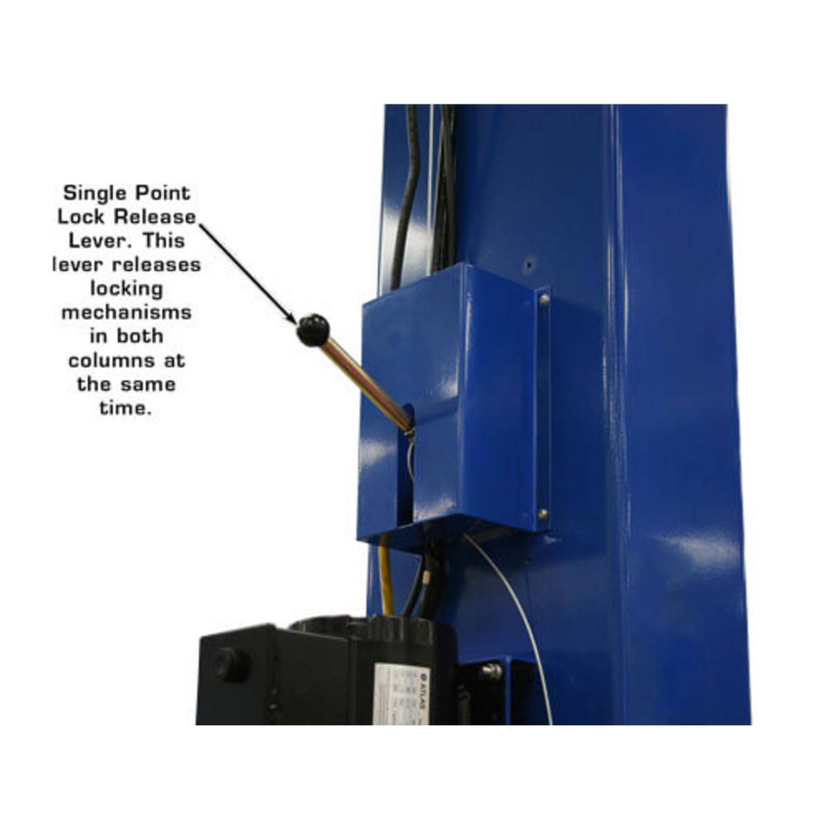 Atlas Automotive Equipment PV12PX 2-Post Commercial Grade Vehicle Lift, 14’ Minimum Ceiling Height, 12,000lb, 13'9"-14'9" Adjustable Height, Clear Floor, Extra Wide/Tall, Dual Direct Drive Cylinders