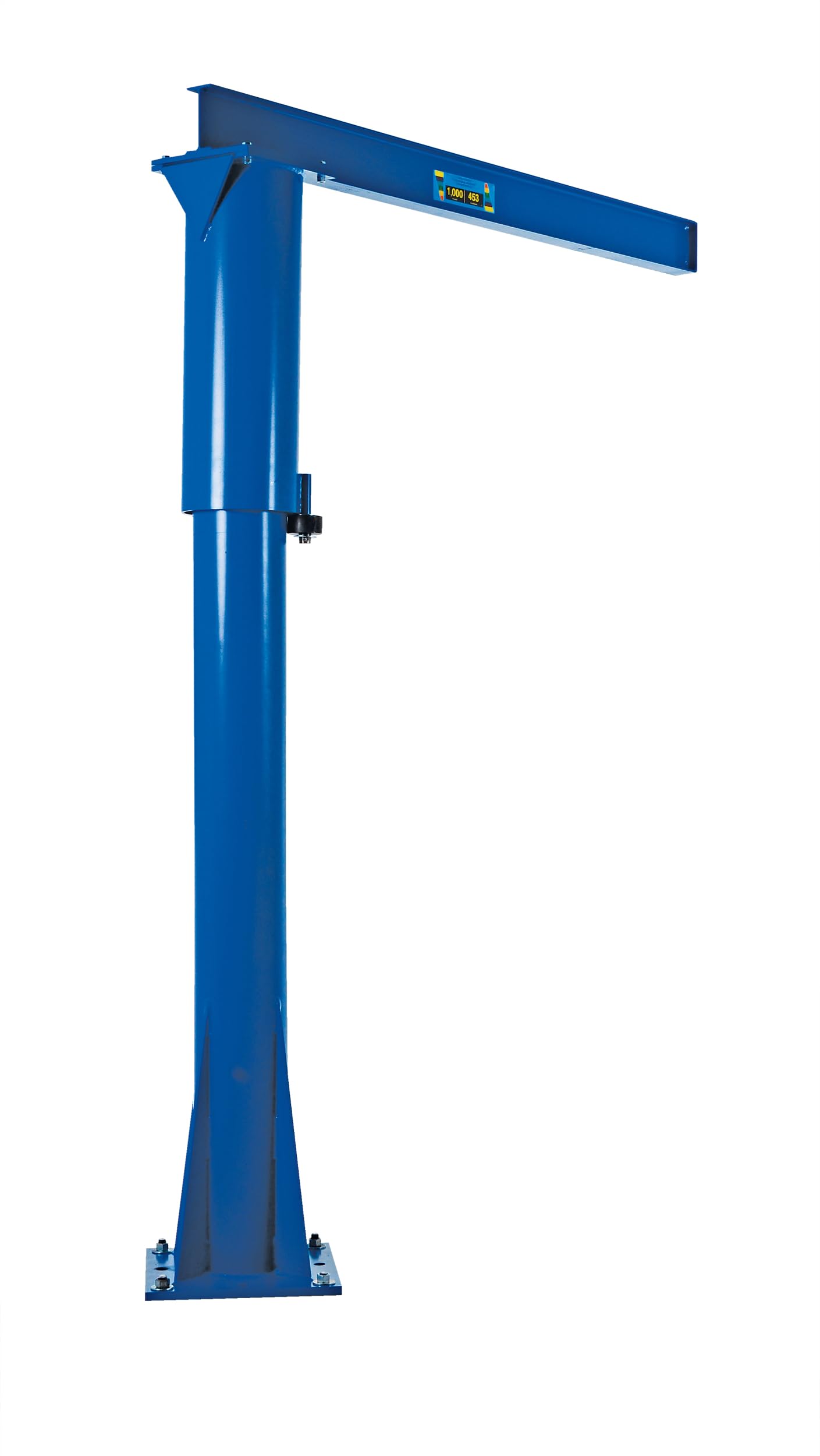 Vestil JIB-FM-10 Steel Floor Mounted Jib 80 in. I-Beam 1000 Lb. Capacity Blue