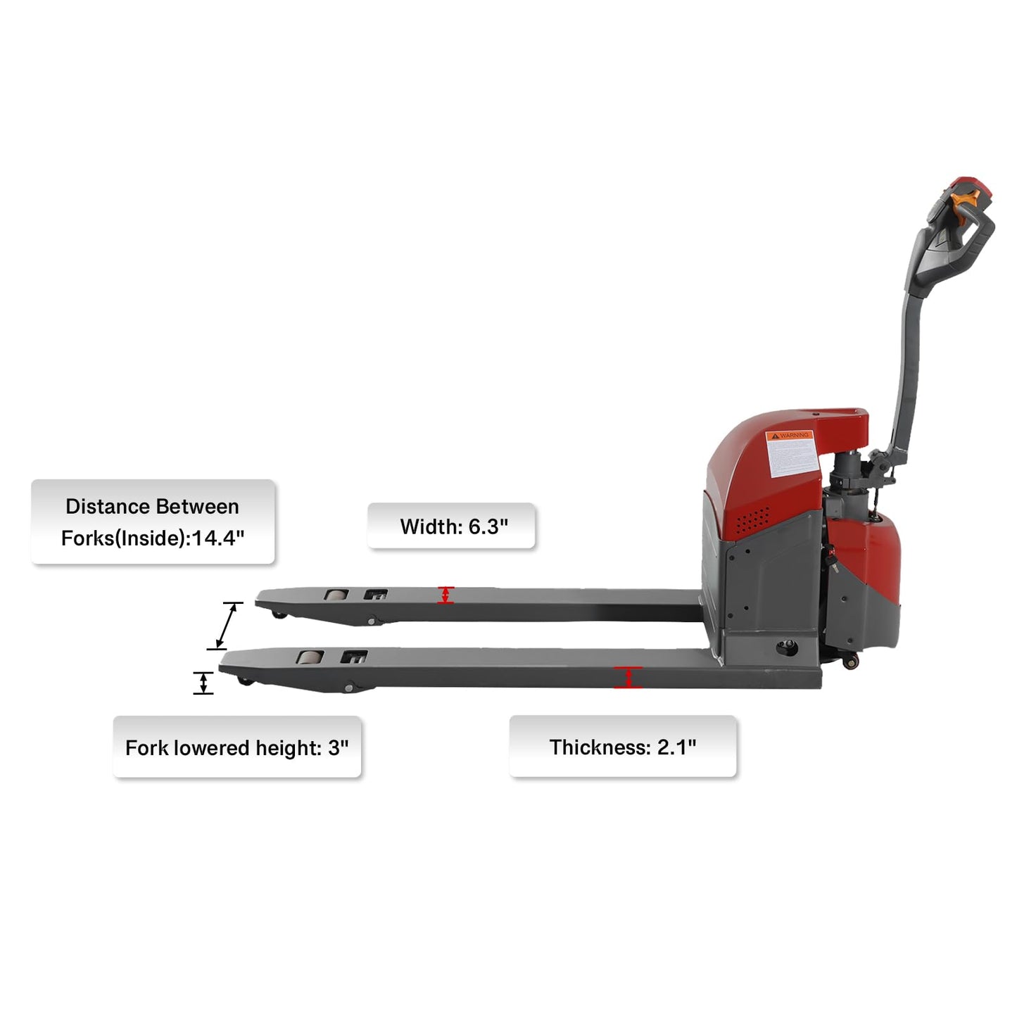 T Tory Carrier Electric Pallet Jack w/Emergency Key Switch 4400lbs Cap. 48" x27" Fork Size Powered Pallet Trucks with Built-in Charger for Narrow Space 2 Units