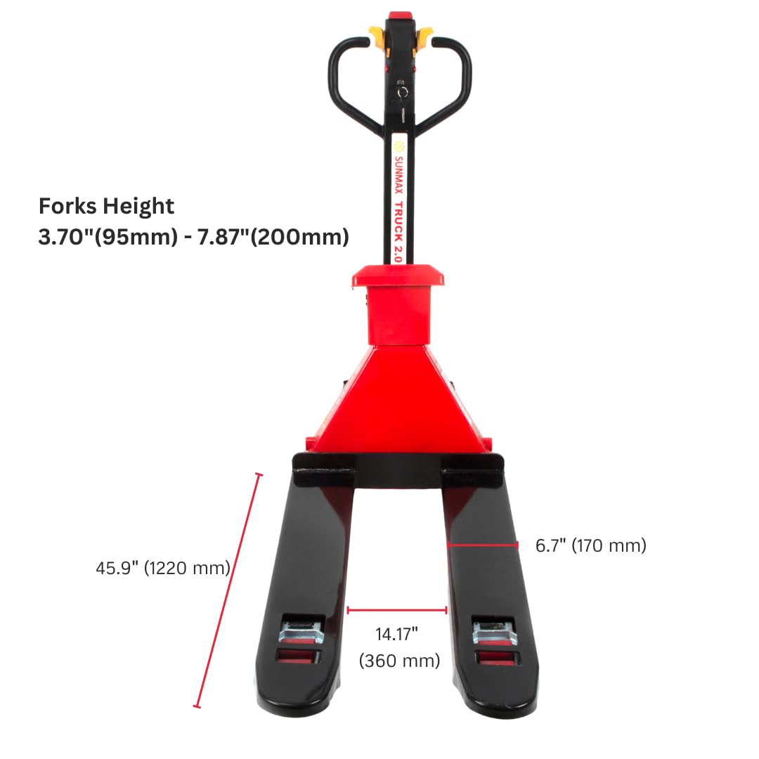 Full-Electric Pallet Jack Truck with Built-in Scale, 4400 lbs Capacity, 48" x 27" Fork Size, Electric Brake