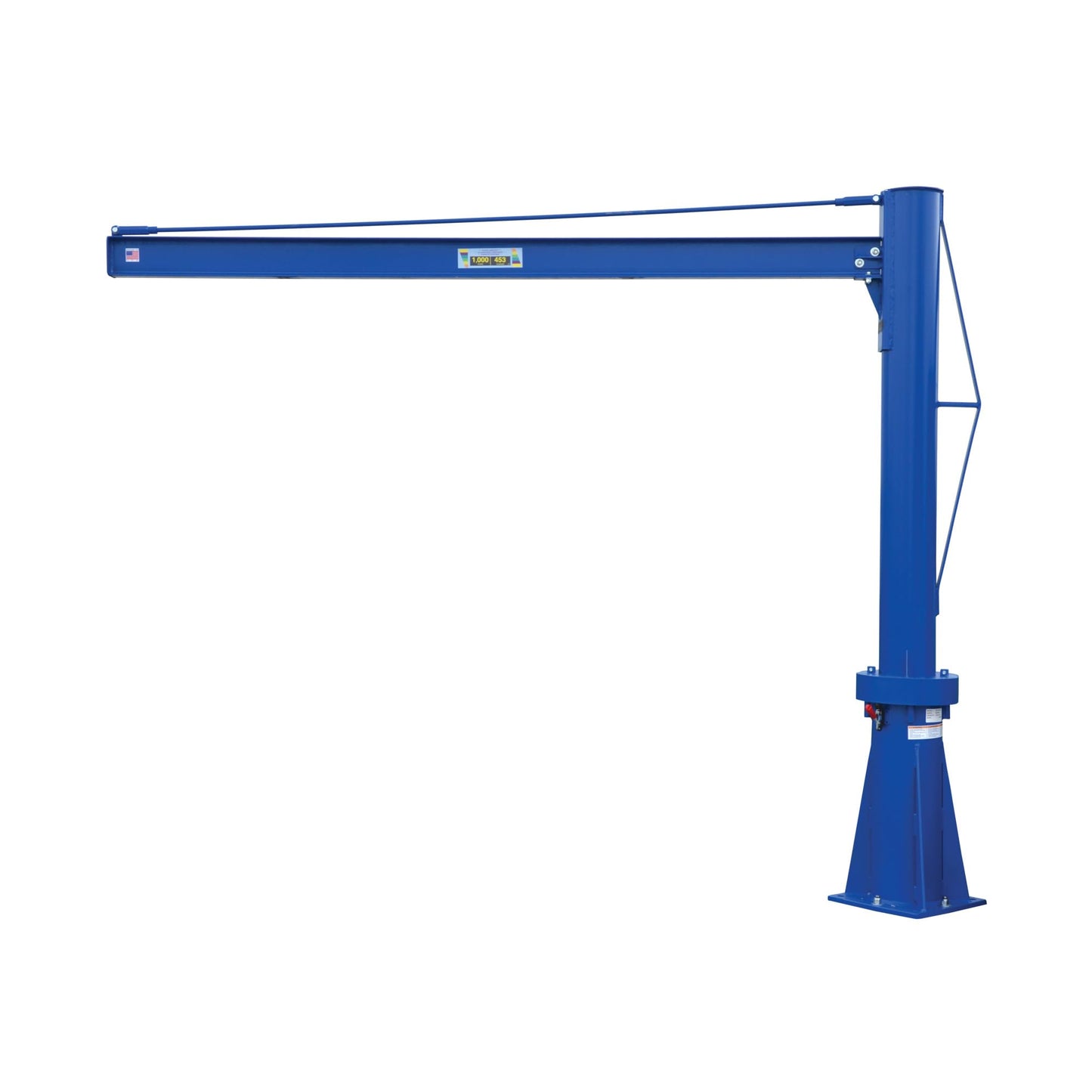 Vestil JIB-P-10-10-8 Steel Multi Station Jib Crane 120 In. I-Beam 1000 Lb. Capacity Blue