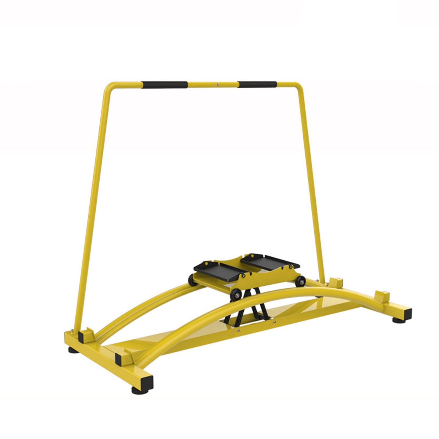 Ski Machine Simulation Ski Club Double Track Ski Group Training Aerobic Fitness Swinging Snow Paddle Suitable for Indoor Black (Yellow )