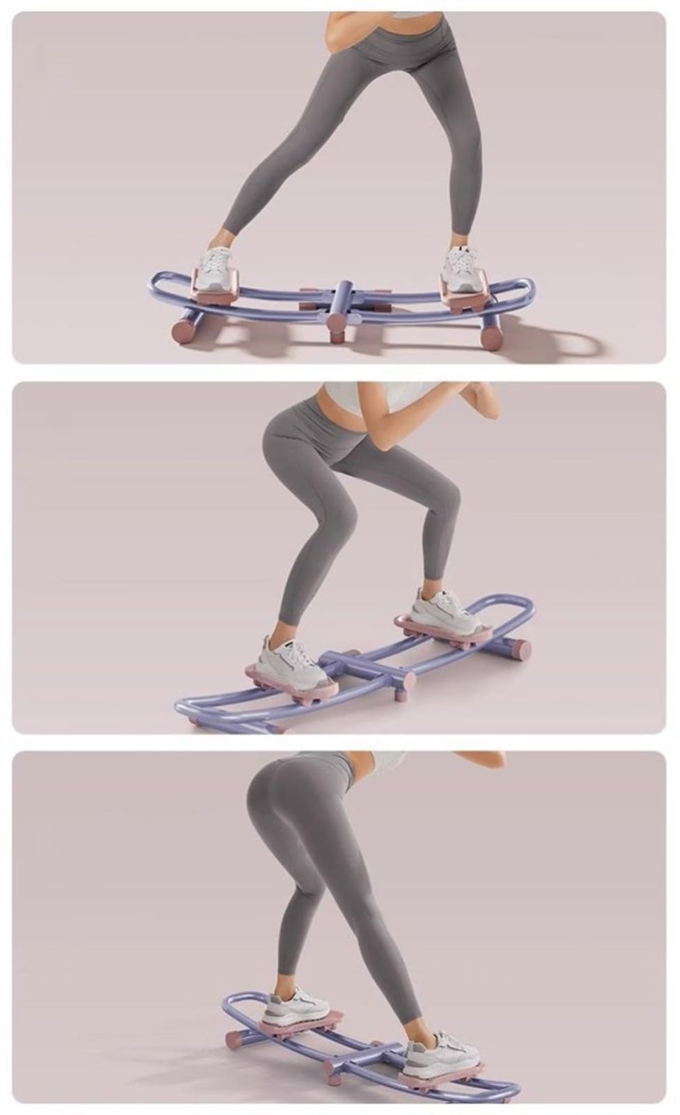 Leg Training Machine Sculpt and Strengthen Ski Machine for Postpartum Leg Slimming, Pelvic Floor, and Home Fitness (Pink Purple )