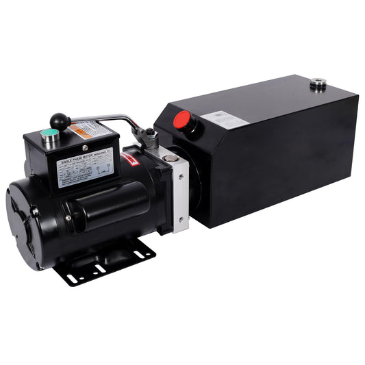 Heavy-Duty Hydraulic Power Unit for Car Lifts, AC 220V Single Phase, Replacement Pump for 2-Post & 4-Post Lifts, Auto Shop Equipment (Black, 10 Quart)