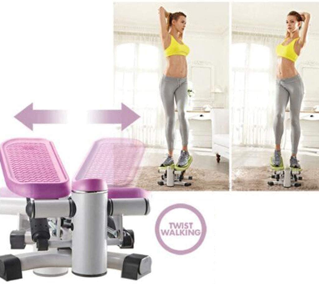 Portable Twist Stair Stepper Twisting Step Fitness Machine with LCD Monitor Multi-Function Walking Machine (Green)