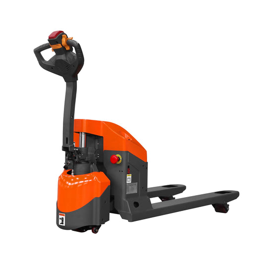 Tory Carrier Electric Powered Pallet Jack Truck, w/Emergency Key Switch 3300lbs Cap. 48" x 27" Electric Pallet Truck with Built-Out Charger