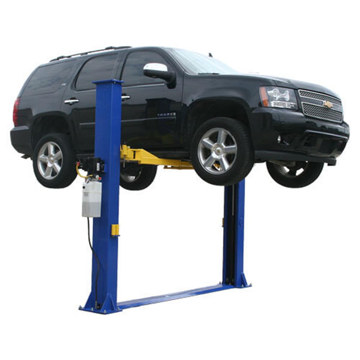 ATLAS Automotive Equipment 9KBPX 2-Post Lift/Hoist, Baseplate Style, 9'6" Minimum Ceiling Height, 9,000lb Capacity, Symmetric Arms, Dual Hydraulic Chain Drive Cylinders, for Low Ceiling Home Use