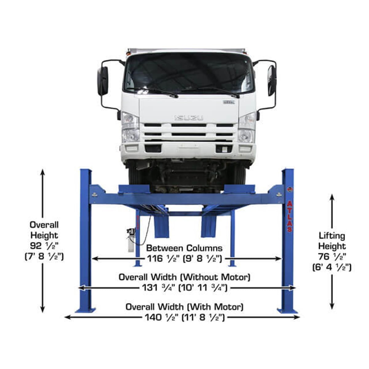 Atlas® Apex 14 ALI Certified Commercial Grade 14,000 Lb. Capacity 4 Post Car Lift