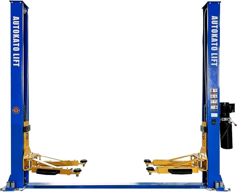 AK-H105 2 Post Car Lift, 10,000 lbs Capacity, Professional Automotive Lift with Bucher Hydraulics, Clear Floor Design for Truck, SUV, Van Auto Repair Shop