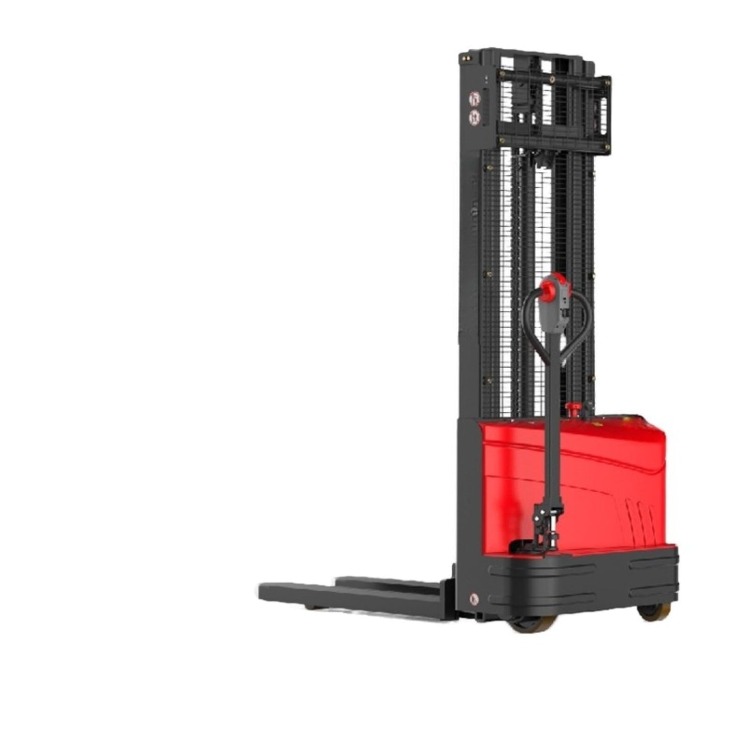 Electric and Manual Pallet Stacker, High Lift Mobile Stackers, Compact Hydraulic Stack Truck for Warehouse, Factory, Supermarket, Logistics, and Small Space Material Handling