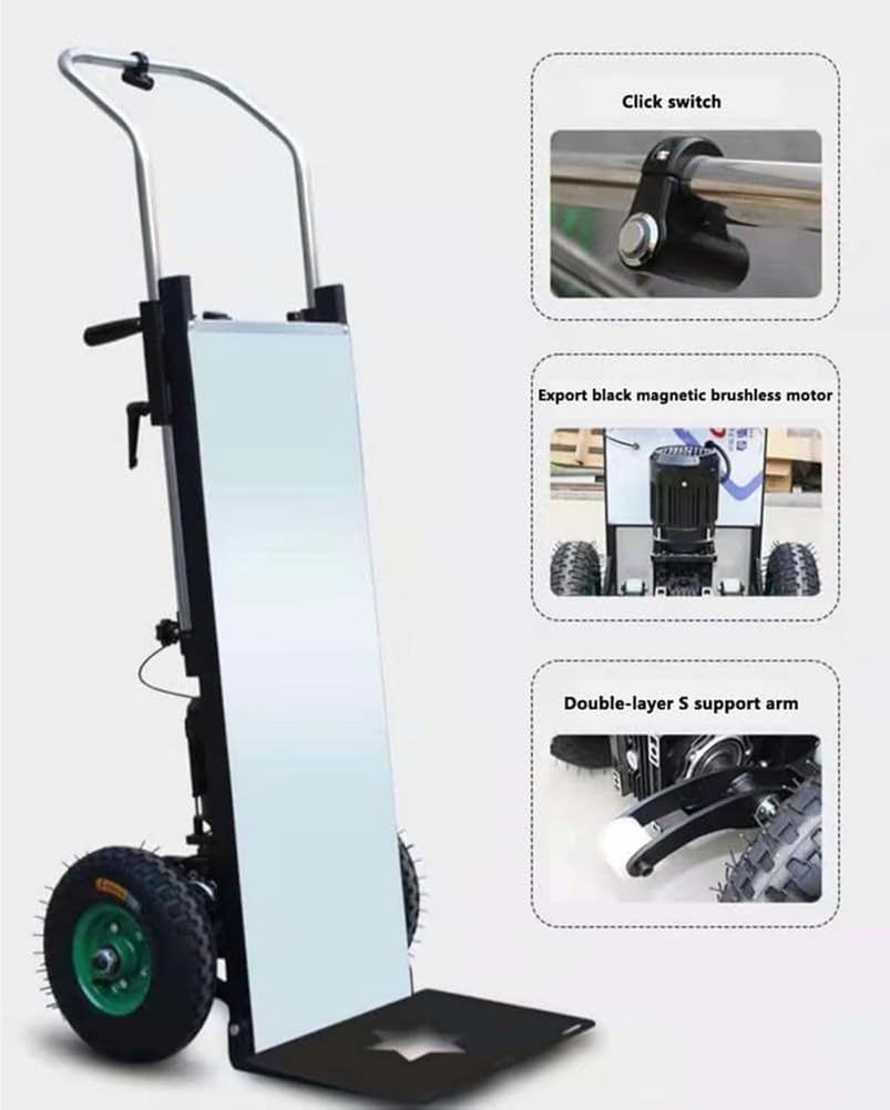 Electric Stair Climber Heavy Object Sack Truck Removable Battery Load Capacity for Straight Curved Stairs Effortless Heavy Load Transport Electric Stair Climbing (C)