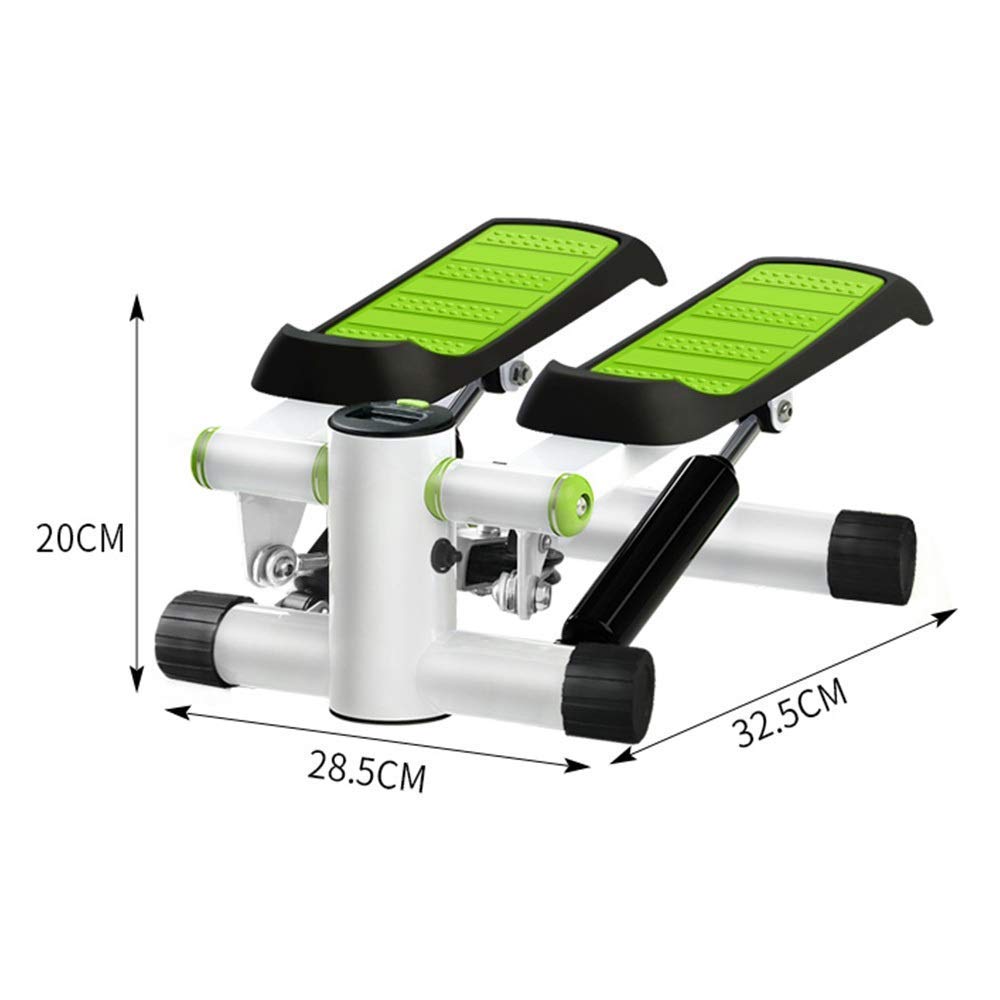 Stepper,Elliptical Machine Cross Trainer Mini Indoor Hydraulic Fitness Stair Machine Climbing Machine Mute Exercises Equipment with Display for Home Installation Free Green Mini Stepper